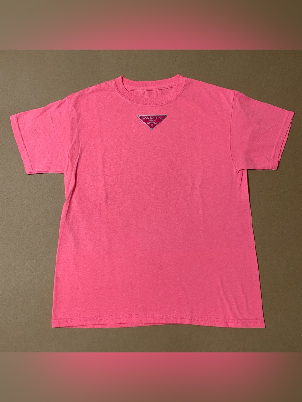 Party Animal bright pink baby tee Prada Miu Miu vibes